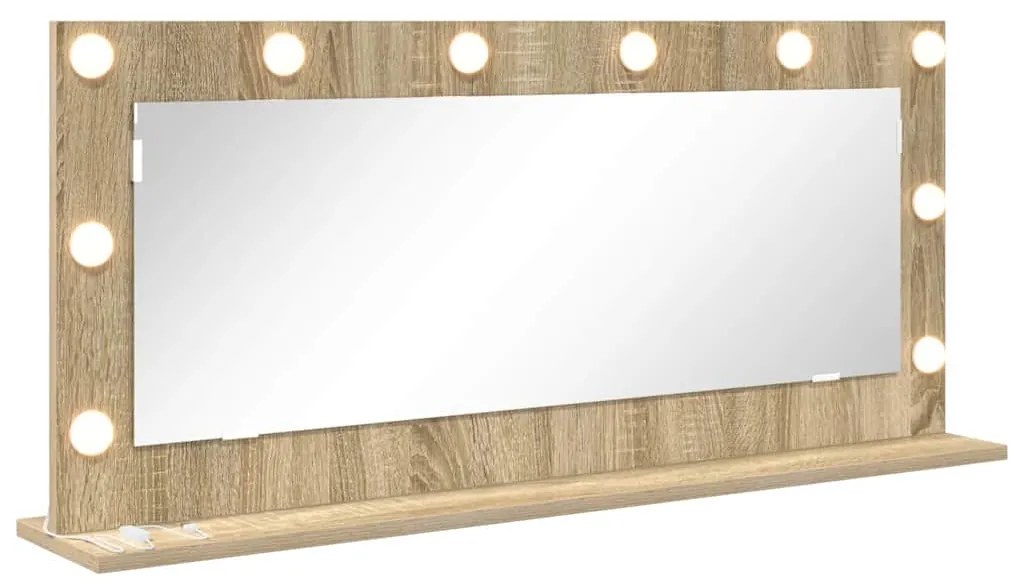Espelho de Vaidade com Luzes LED Carvalho Sonoma 100x45x18 cm