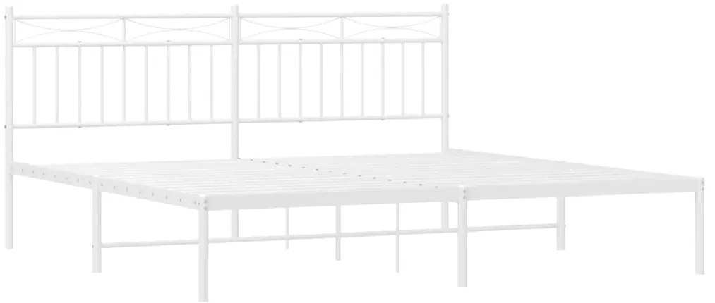 Estrutura de cama com cabeceira 183x213 cm metal branco
