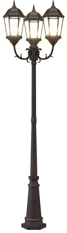 Poste de Luz de Jardim 3-Lamp E27 Bronze 235 cm Alumínio
