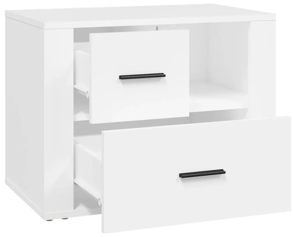 Mesa de Cabeceira Flix com 2 Gavetas - Branco - Design Moderno