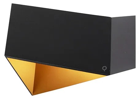Candeeiro de parede design preto com dourado - Fold