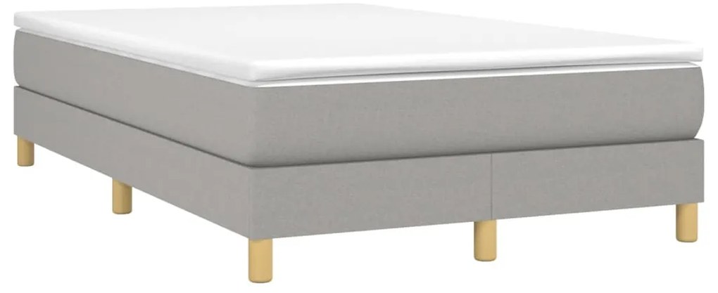 Cama com molas/colchão 120x200 cm tecido cinza-claro
