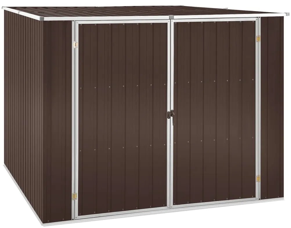 46256 vidaXL Abrigo de jardim 195x198x159 cm aço galvanizado castanho