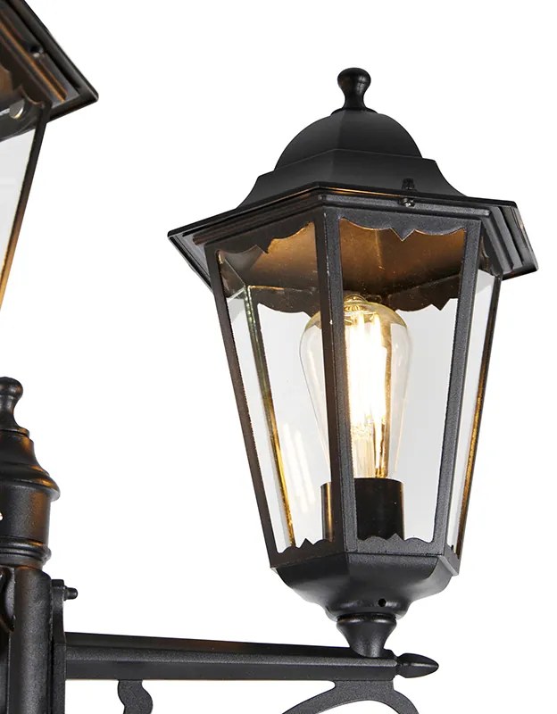 Lanterna de exterior preta 220 cm 3 luzes IP44 - Havana Clássico / Antigo