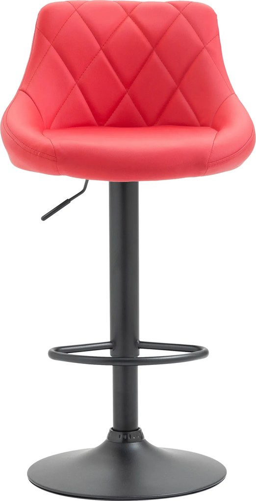 Banco de bar Lazio em couro sintético vermelho