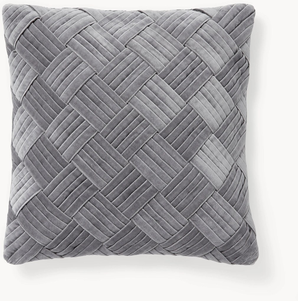 Capa de almofada em veludo com padrão estruturado Sina