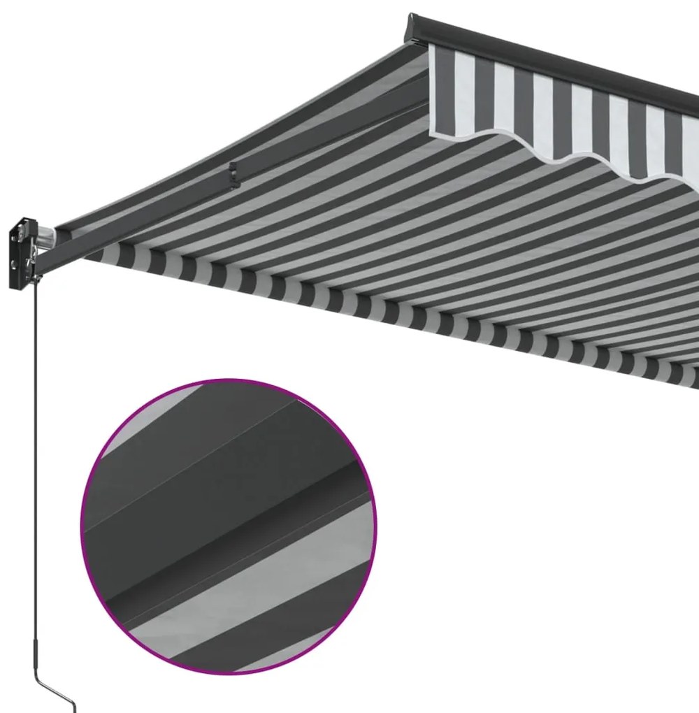Toldo retrátil 4,5x3 m tecido e alumínio antracite e branco