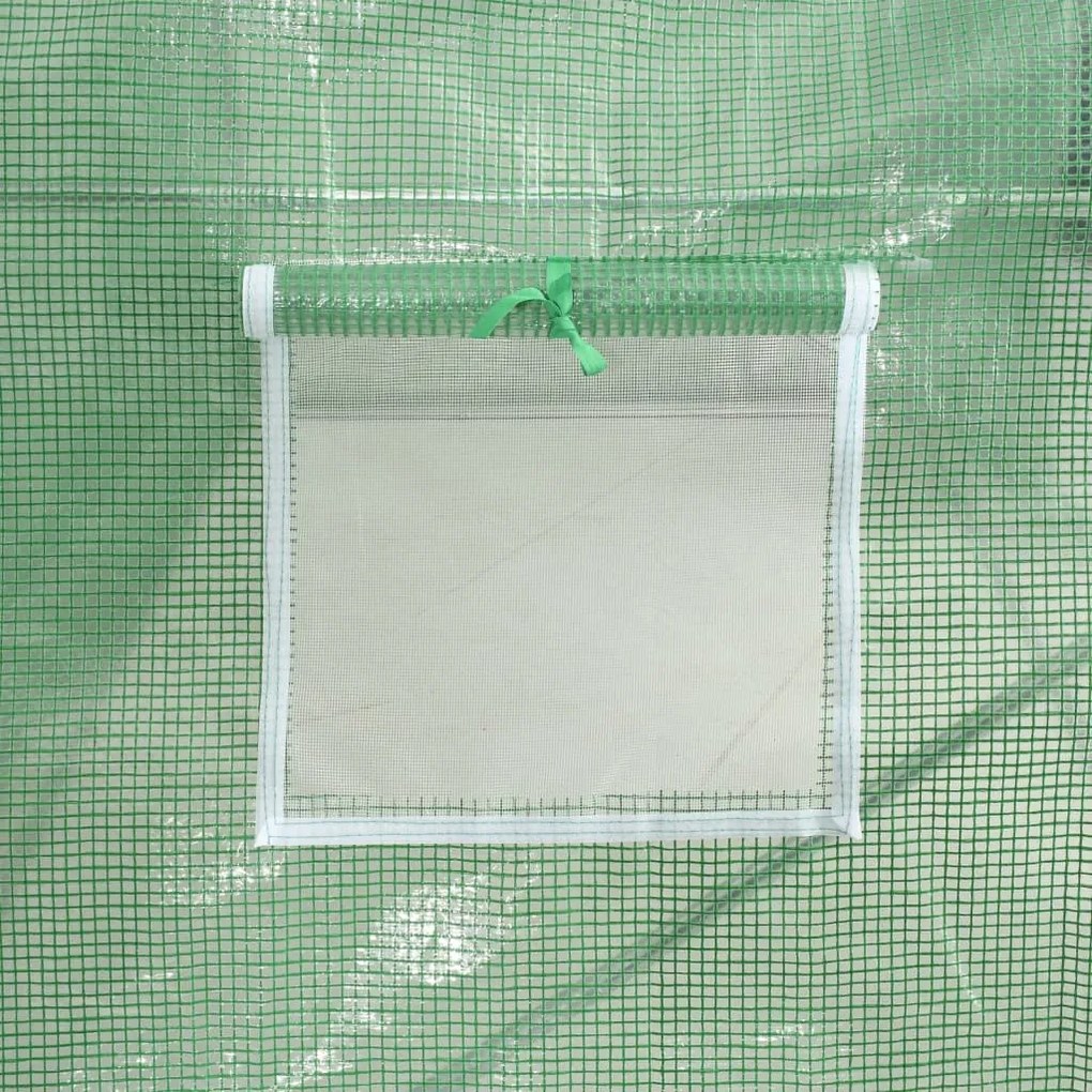 Estufa com estrutura de aço 44 m² 22x2x2 m verde