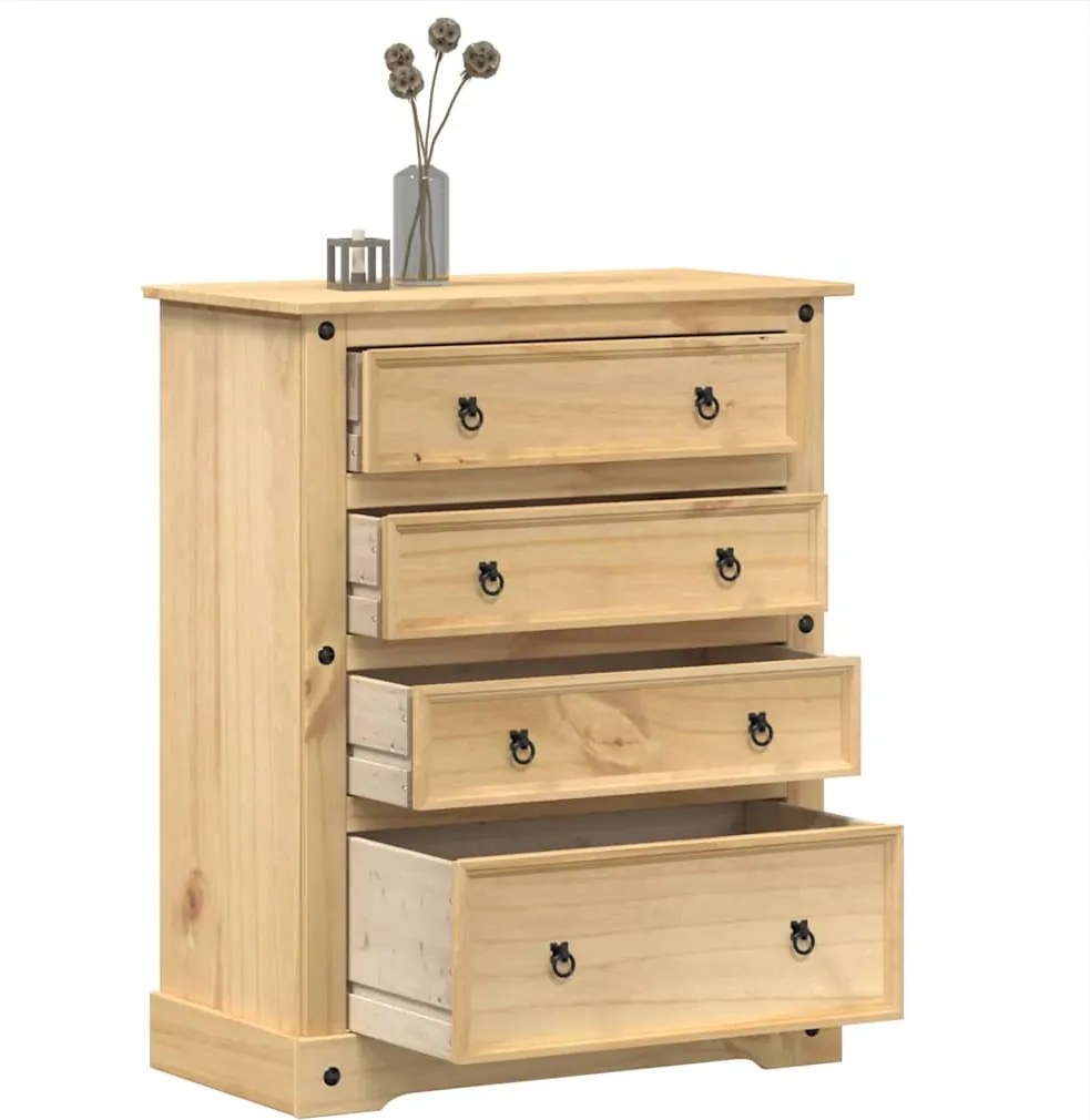 vidaXL Armário com gavetas Corona 92x48x114 cm madeira de pinho maciça