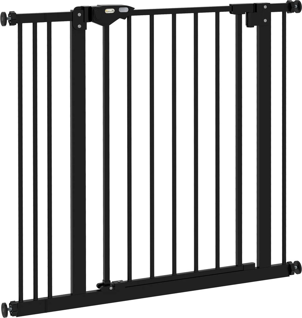 PawHut Portão de proteção para cães, Grade de separação, Grade de proteção para animais, Metal, Plástico, 74-87 cm, Preto | Aosom Portugal