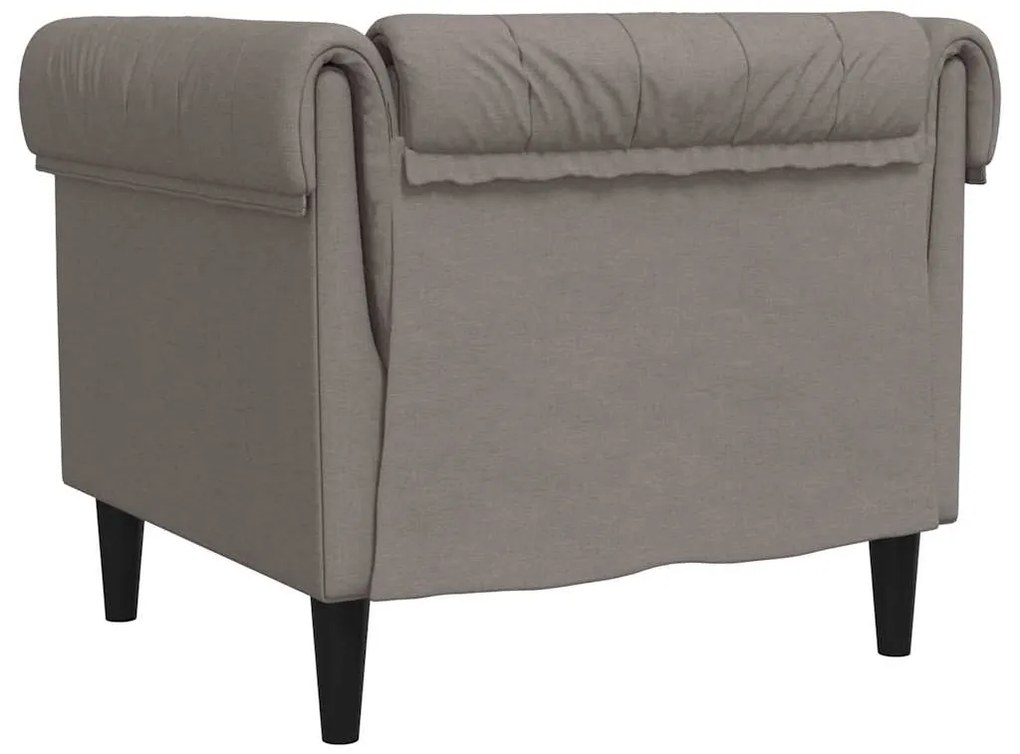 Sofá chesterfield tecido cinzento-acastanhado