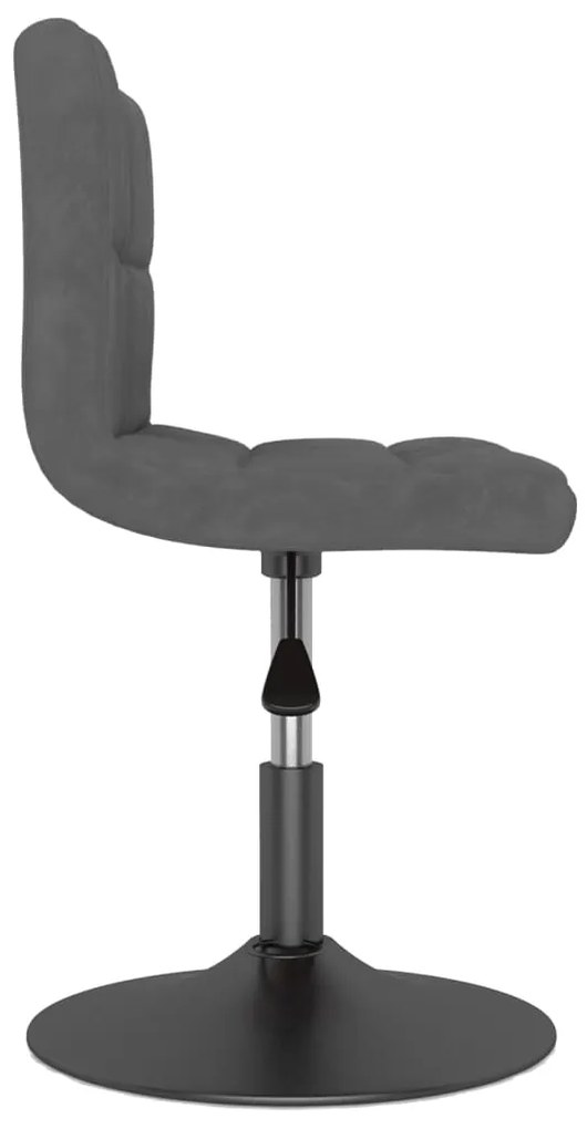 Cadeiras de jantar giratórias 6 pcs veludo cinzento-escuro