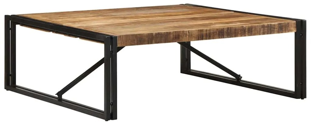 Mesa de centro 100x100x35 cm madeira de mangueira áspera maciça