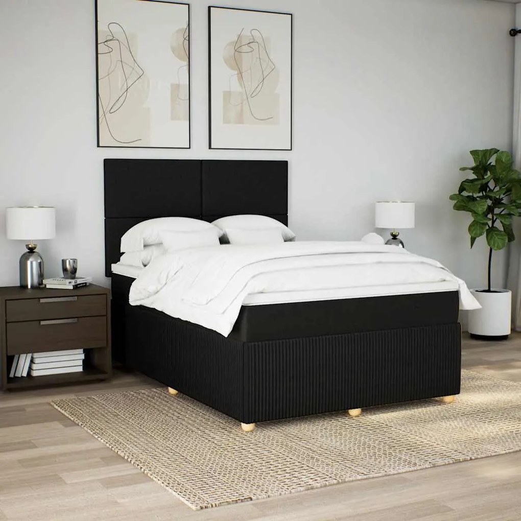 Cama com molas/colchão 160x200 cm tecido cinzento-escuro