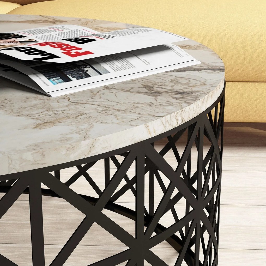 Mesa de Centro Selin – Branco – 90x38x90 cm