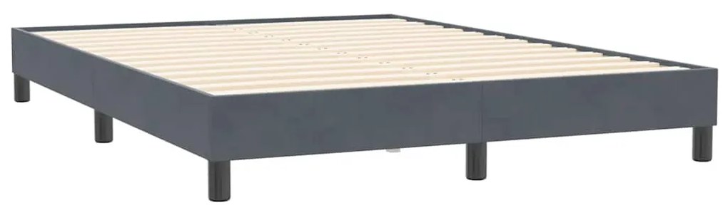 Estrutura de cama sem colchão 160x210 cm veludo cinzento-escuro