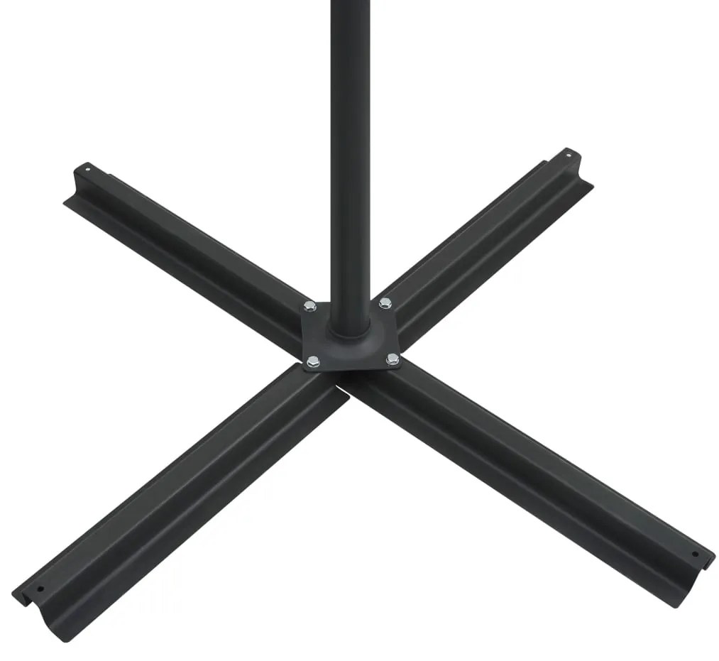 Guarda-sol de jardim cantilever c/ luzes LED 250x250 cm bordô