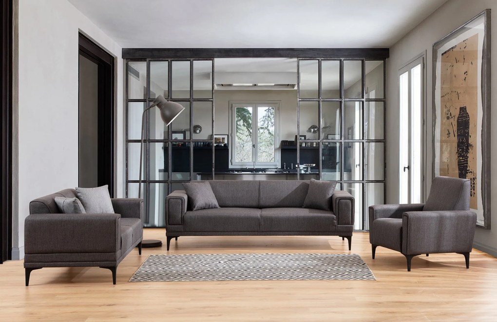 Sofá de 2 Lugares Horizon – Cinzento Escuro – 170 x 85 x 77 cm