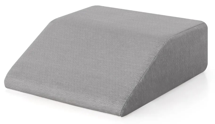 Almofada de elevação das pernas em cunha de espuma viscoelástica amovível com capa amovível respirável para dormir Ler Gravidez 60 x 54,5 x 20 cm Cinz