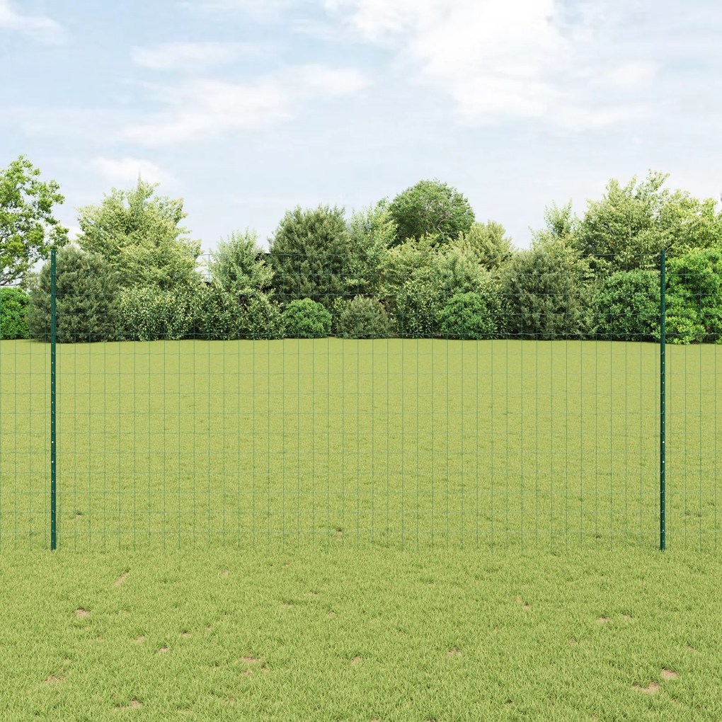 Cerca Euro da com 5 Postes Verde 1,5 x 10 m Aço