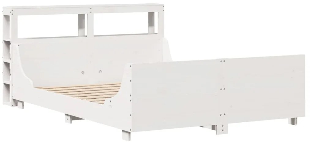 Cama sem colchão 160x200 cm madeira de pinho maciça branco