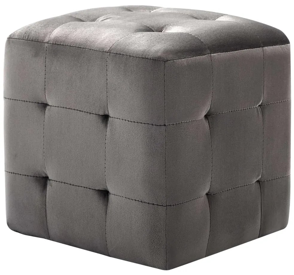 Mesas de cabeceira 2 pcs 30x30x30 cm veludo cinzento