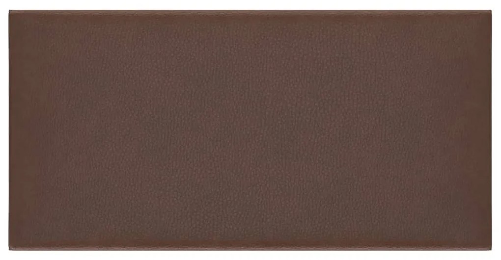 Painel parede 12 pcs 30x15 cm couro artificial 0,54 m² castanho