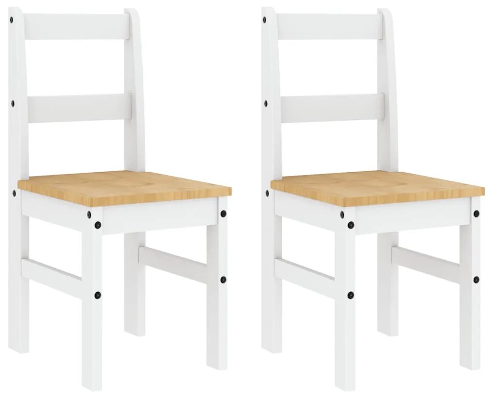 4 pcs conjunto de jantar Panama madeira pinho maciça branco