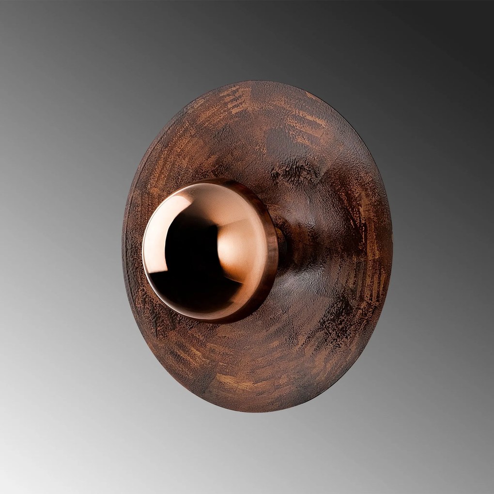 Candeeiro de Parede Kurt – Cobre – Diâmetro 38 cm Altura 31 cm