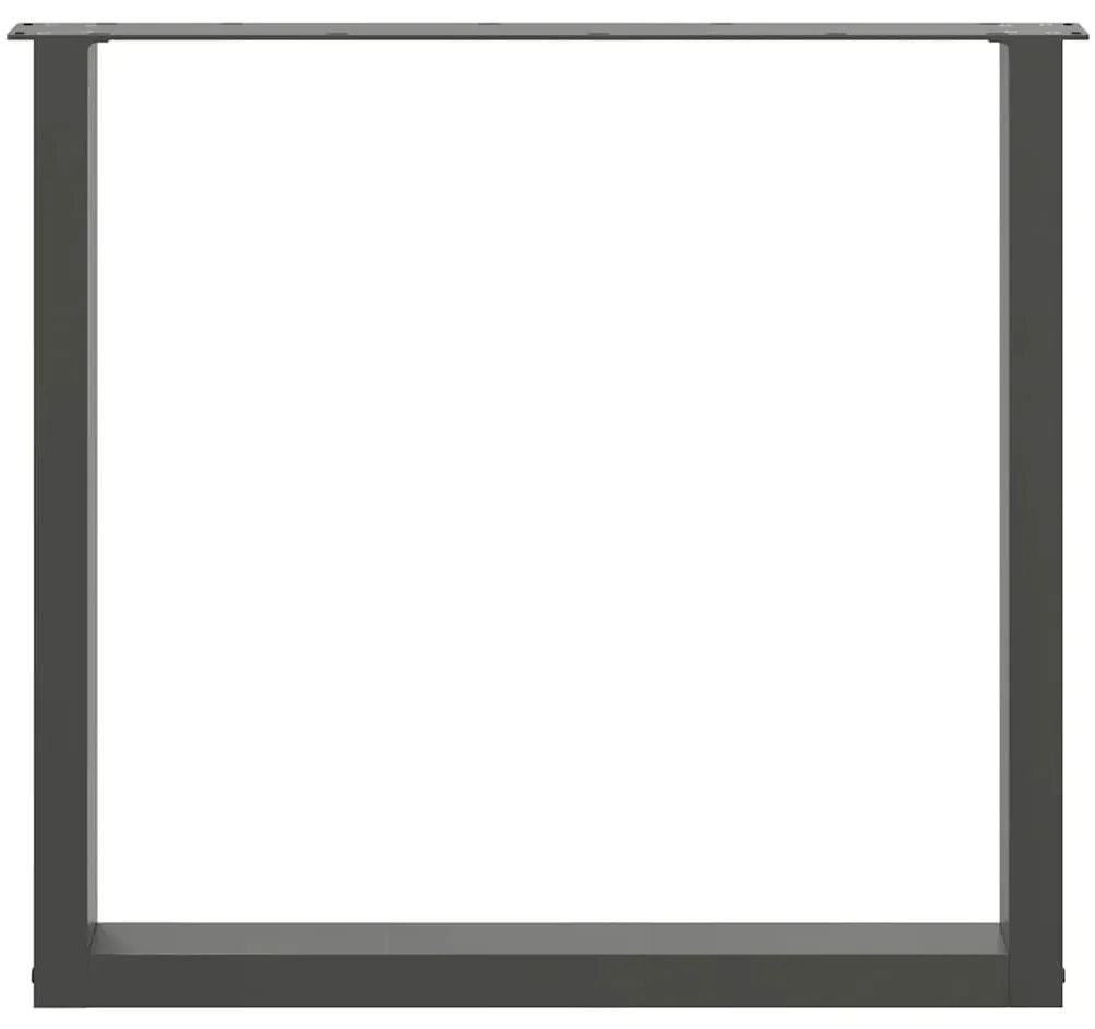 Pés para mesa de jantar em formato de U, 2 peças, antracite, 80x(72-73