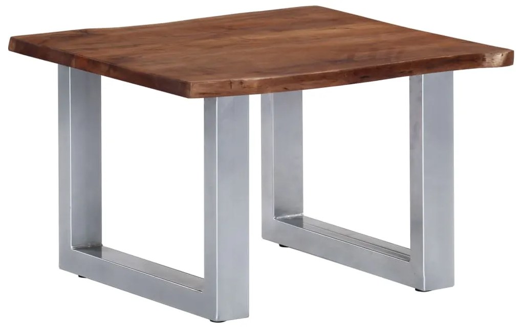 Mesa de centro com arestas vivas 60x60x40 cm acácia maciça