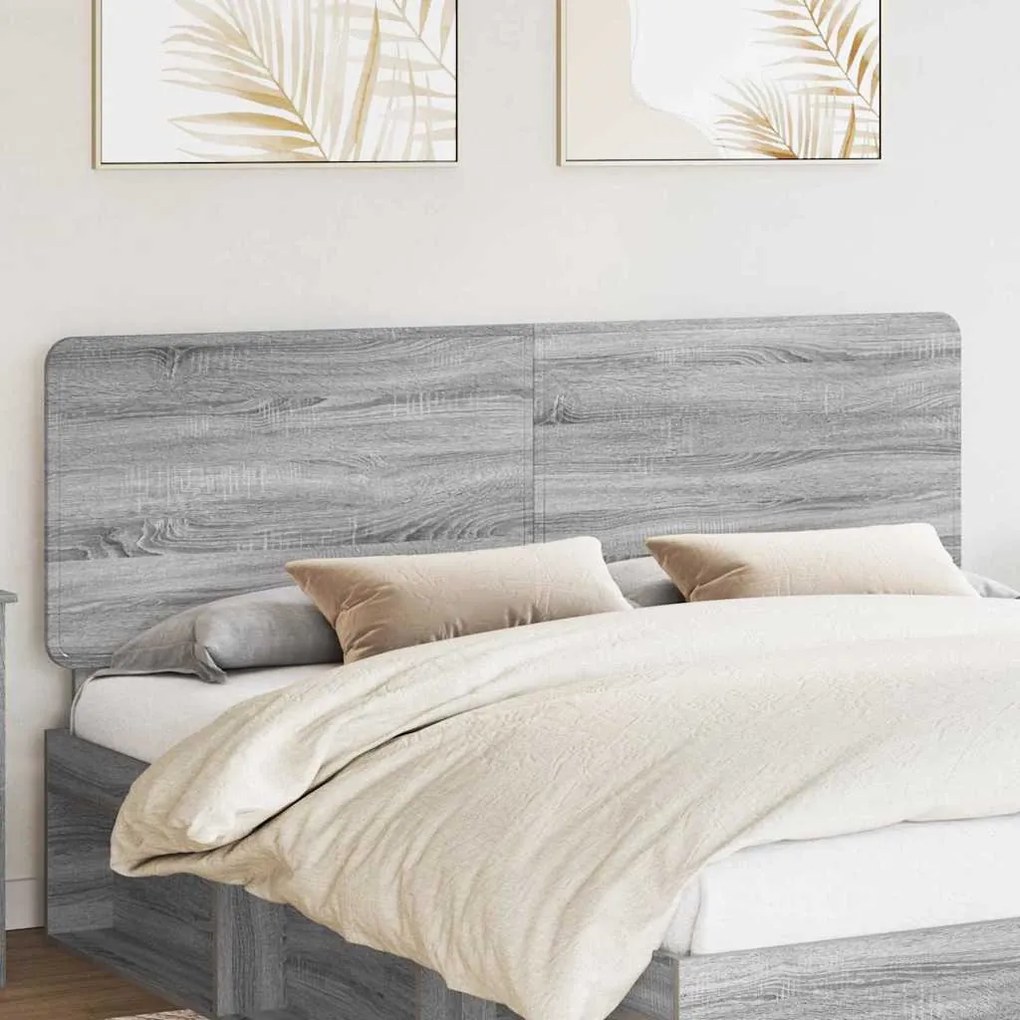 vidaXL Cabeceira com cabeceira Cinza Sonoma 200 cm Madeira processada