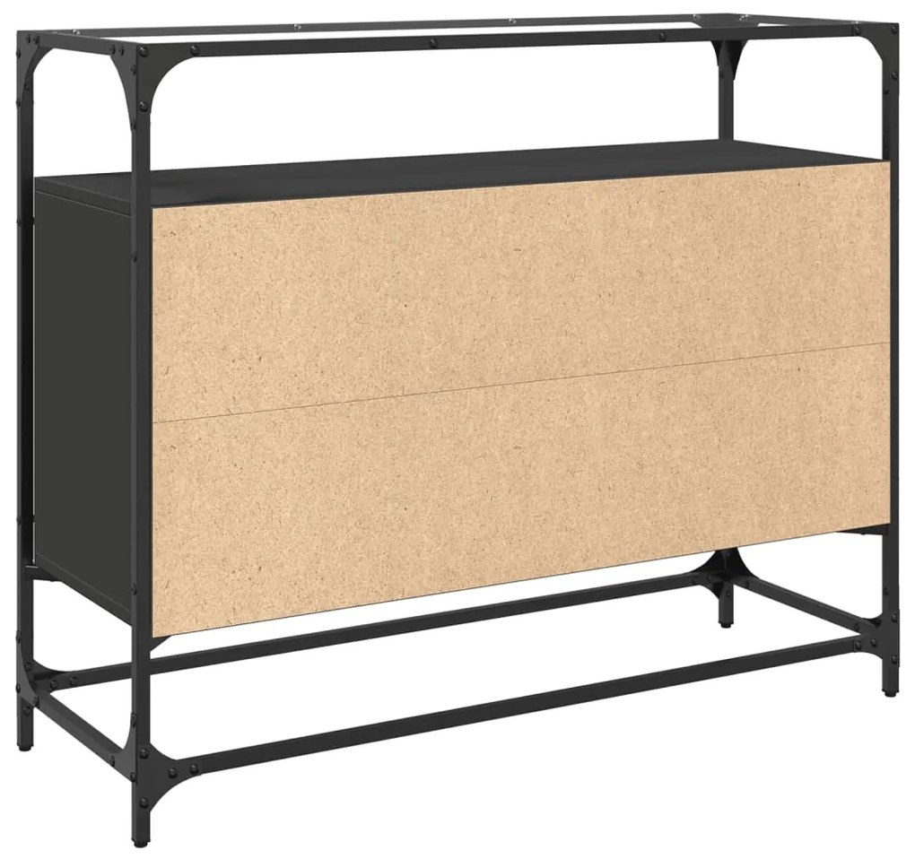 Aparador c/ tampo de vidro 98x35x81 cm derivados madeira preto