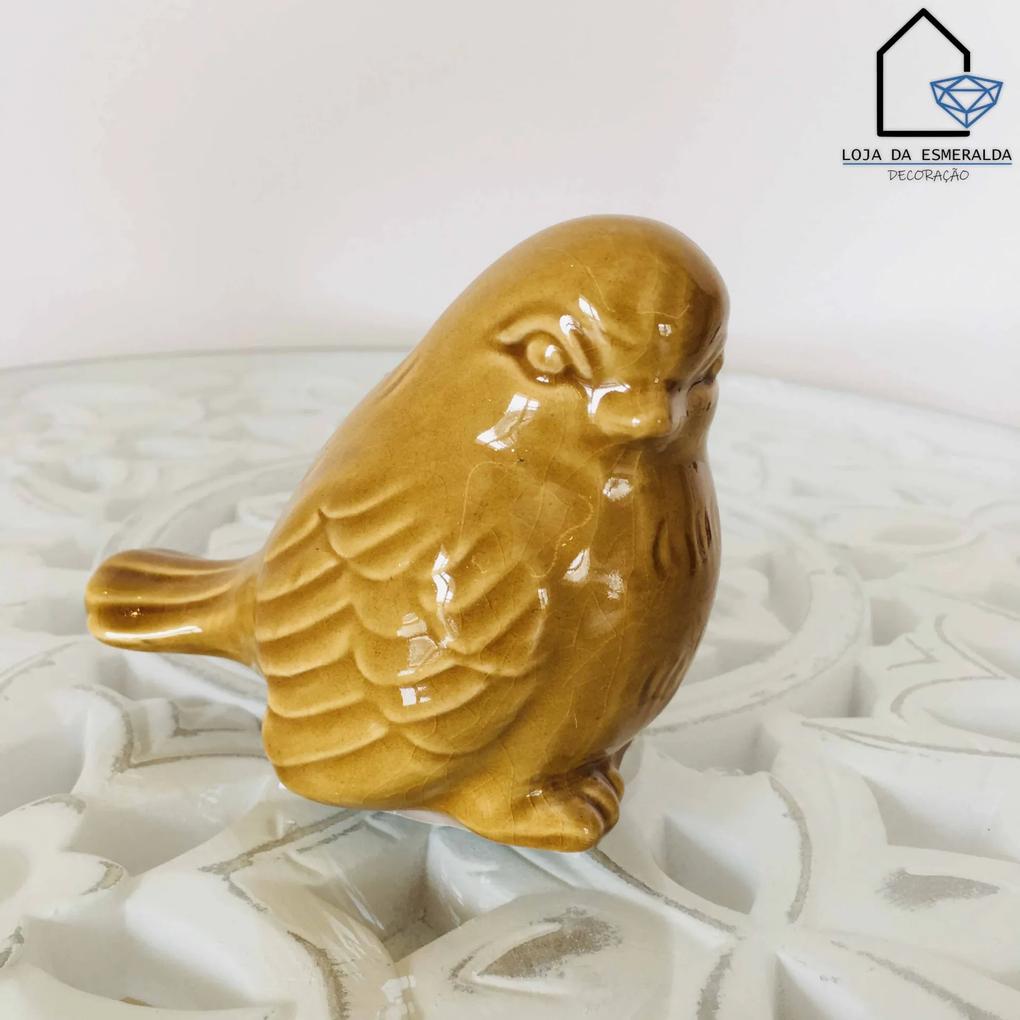 Pássaro em Cerâmica | Amarelo Torrado