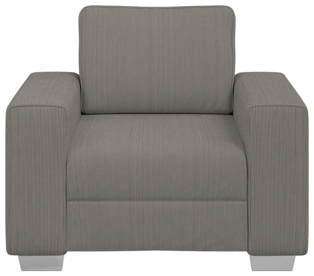 Poltrona 60 cm tecido corduroy cinzento-claro