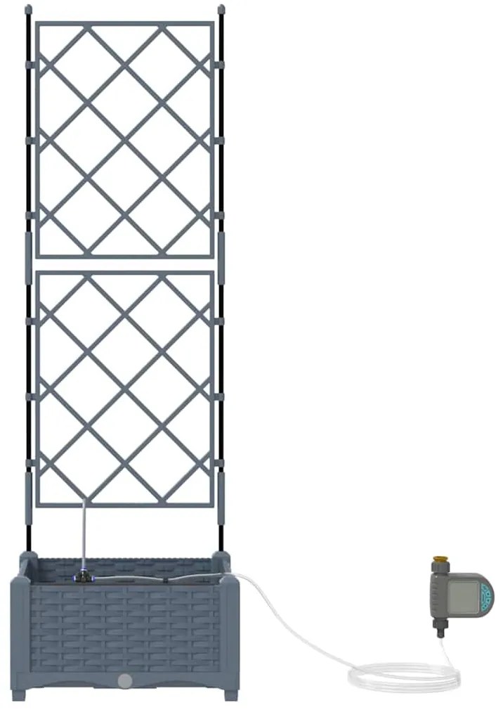 Jardineiras de Jardim 1 pc Cinzento-claro 40 x 40 x 126 cm