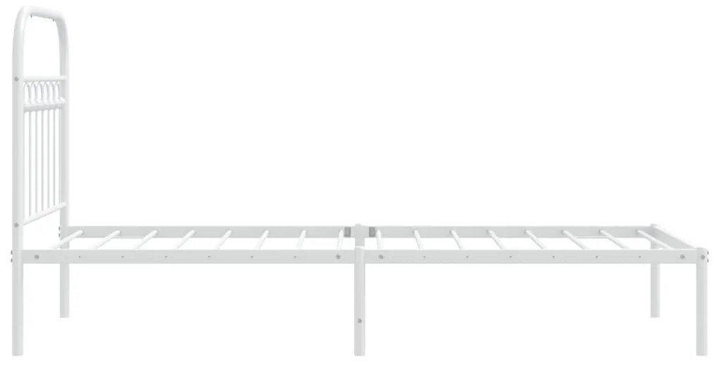 Estrutura de cama com cabeceira 75x190 cm metal branco