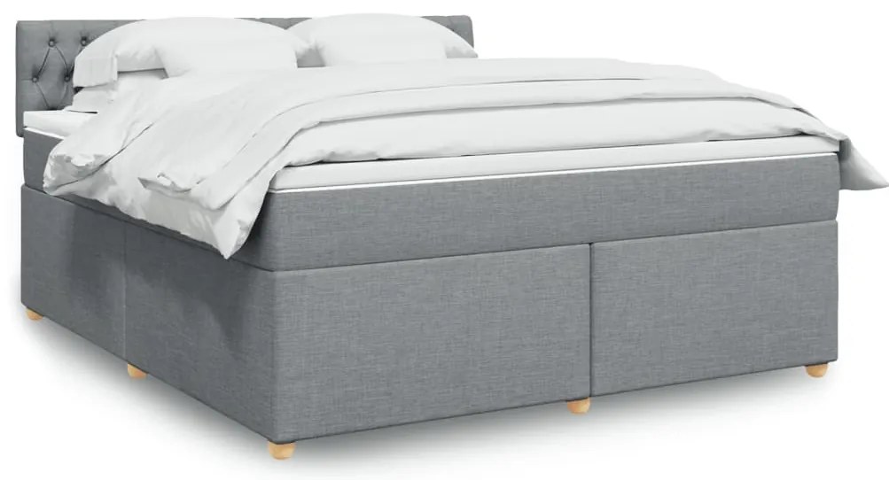 vidaXL Cama com molas/colchão 180x200 cm tecido cinzento-claro