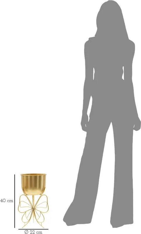 PORTA-VASOS FARFY DOURADO Ø 22X40 CM (PLANTAS NÃO INCLUIDAS)