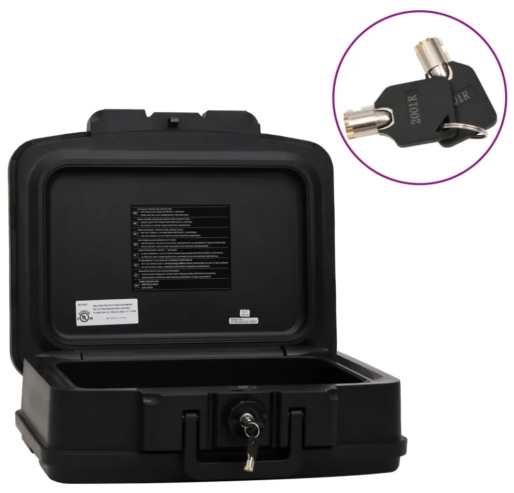 vidaXL Cofre 44x37x16,5 cm preto