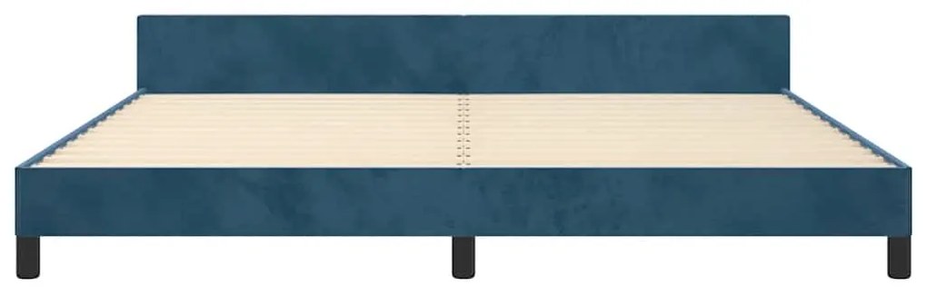 Estrutura de cama sem colchão 200x200 cm veludo azul-escuro