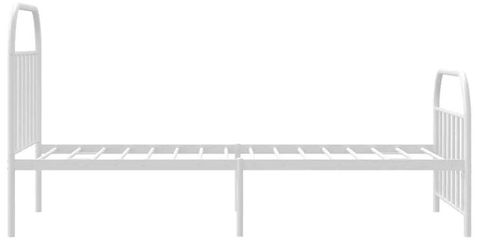 Estrutura de cama com cabeceira e pés 100x190 cm metal branco