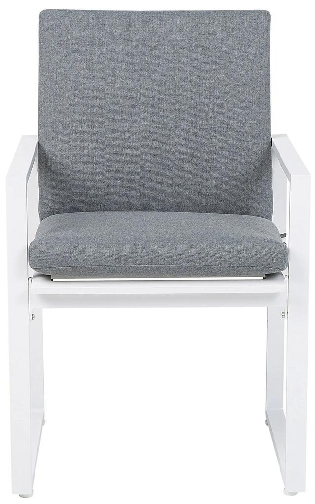 Conjunto de 4 cadeiras de jardim em alumínio cinzento e branco PANCOLE Beliani