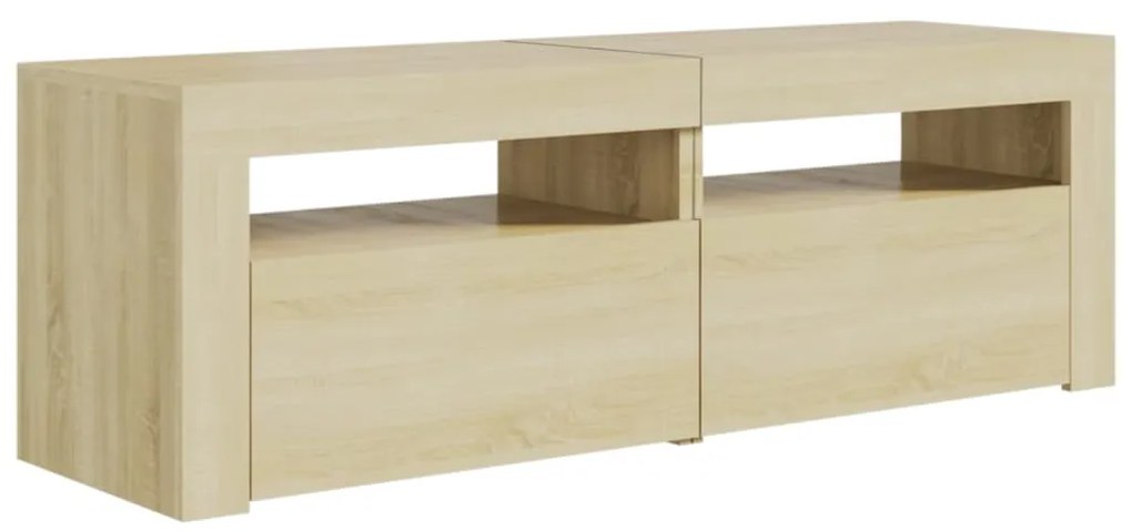 Móvel de TV com luzes LED 120x35x40 cm carvalho sonoma