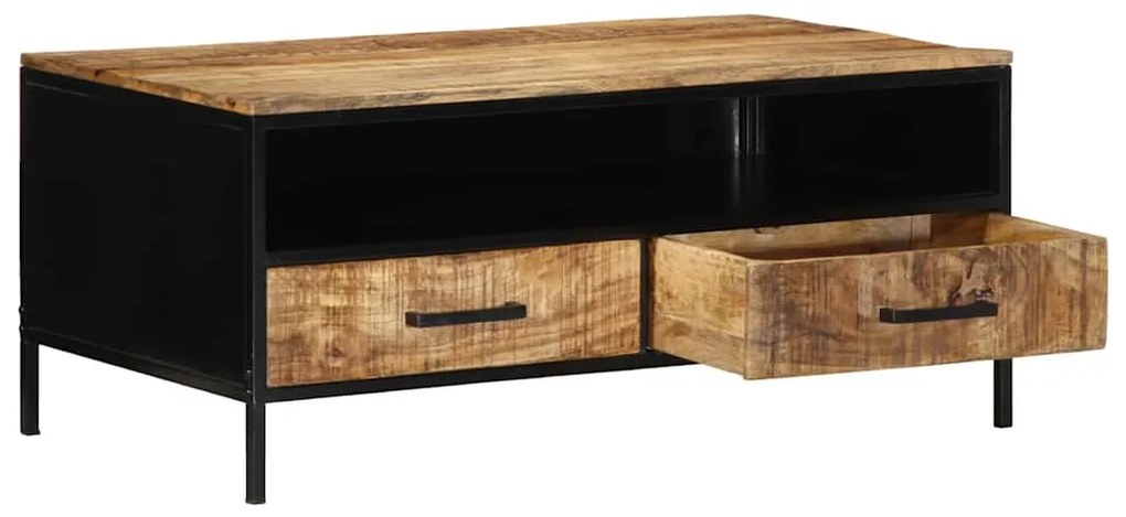 Mesa de Café 90x50x40 cm Madeira Sólida Rústica de Mangueira