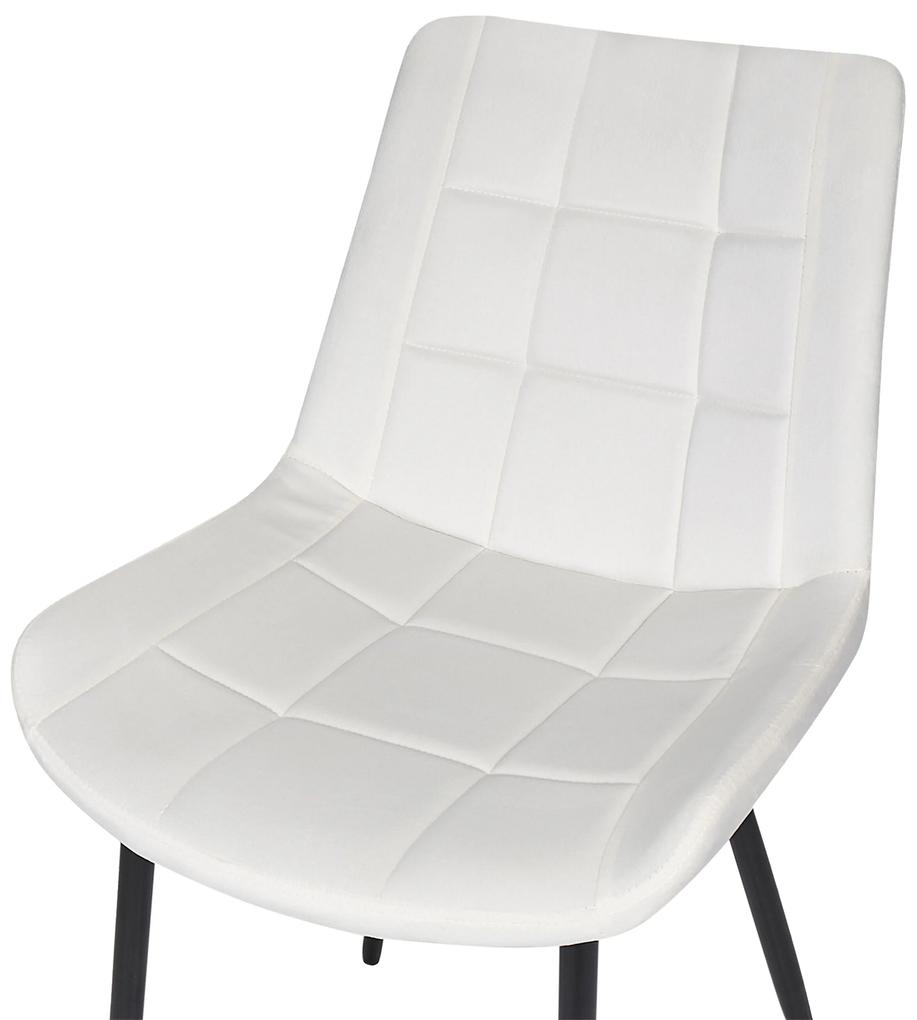 Conjunto de 2 cadeiras de jantar em veludo branco creme MELROSE II Beliani