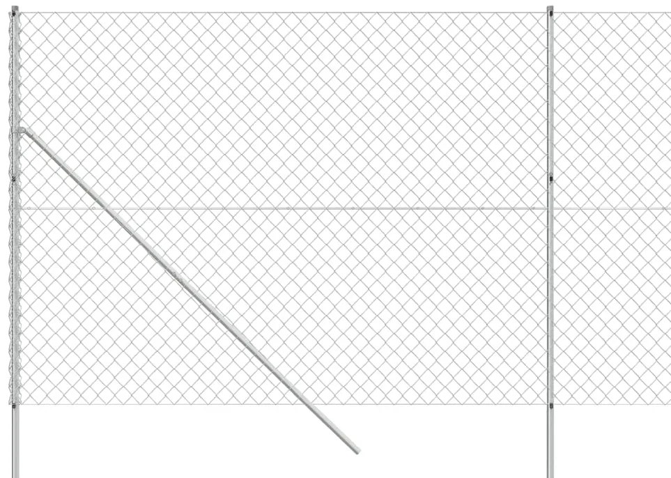Cerca de arame 1,4x10 m prateado