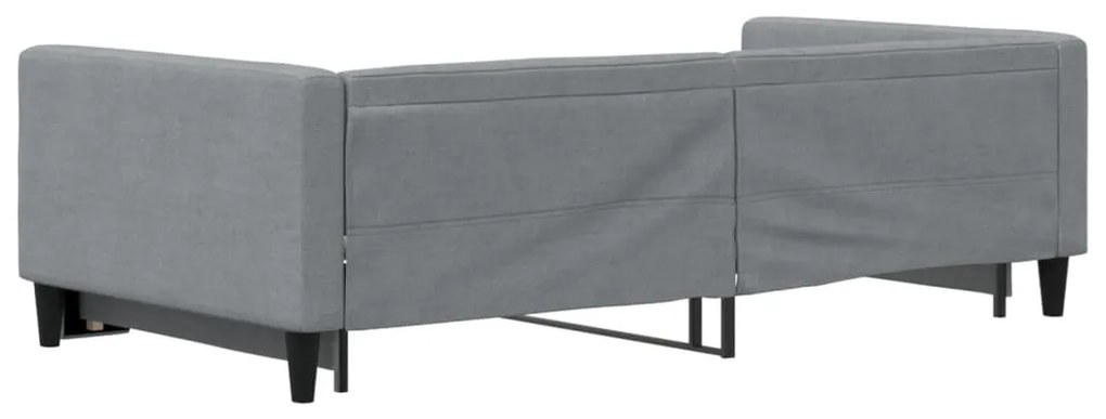 Sofá-cama com gavetão 100x200 cm tecido cinzento-claro