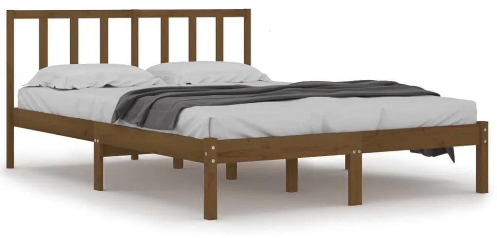 Estrutura de cama 120x200 cm madeira pinho maciço castanho mel