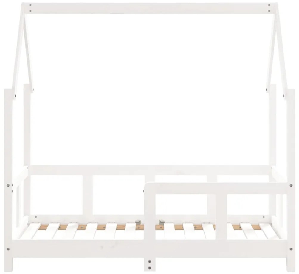 Estrutura de cama infantil 70x140 cm pinho maciço branco